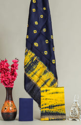 Premium Hand Block Printed Maheshwari Silk Suit(BFMAH32)